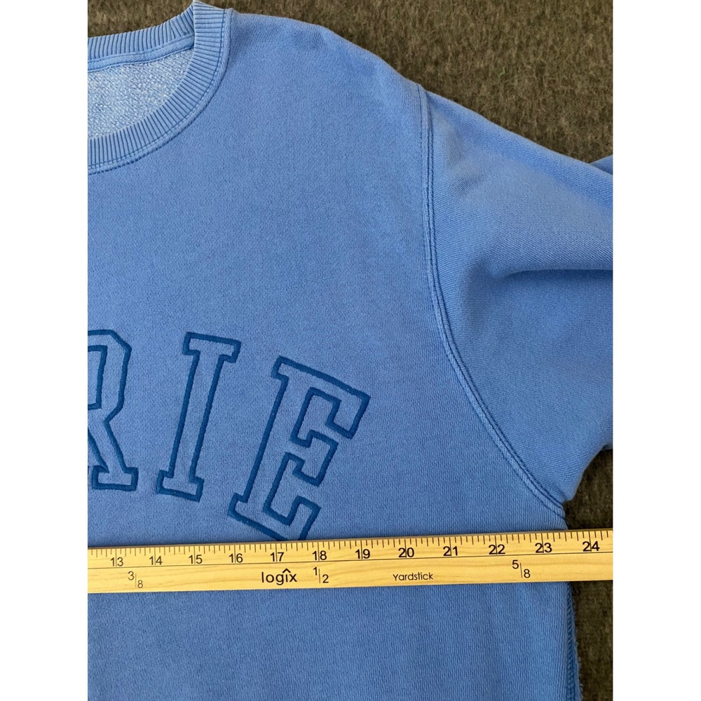 Aerie Womens Blue Embroidered Logo Crewneck Sweatshirt Oversized Fleece Medium - Picture 7 of 11
